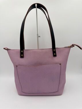Portland Leather Goods Medium Classic Zipper Tote Lavender Full Grain Leather EU